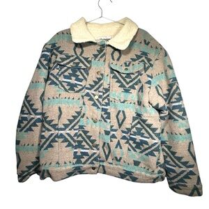 NWT Montana Co Women’s XL Southwestern Aztec Sherpa Lined Shacket